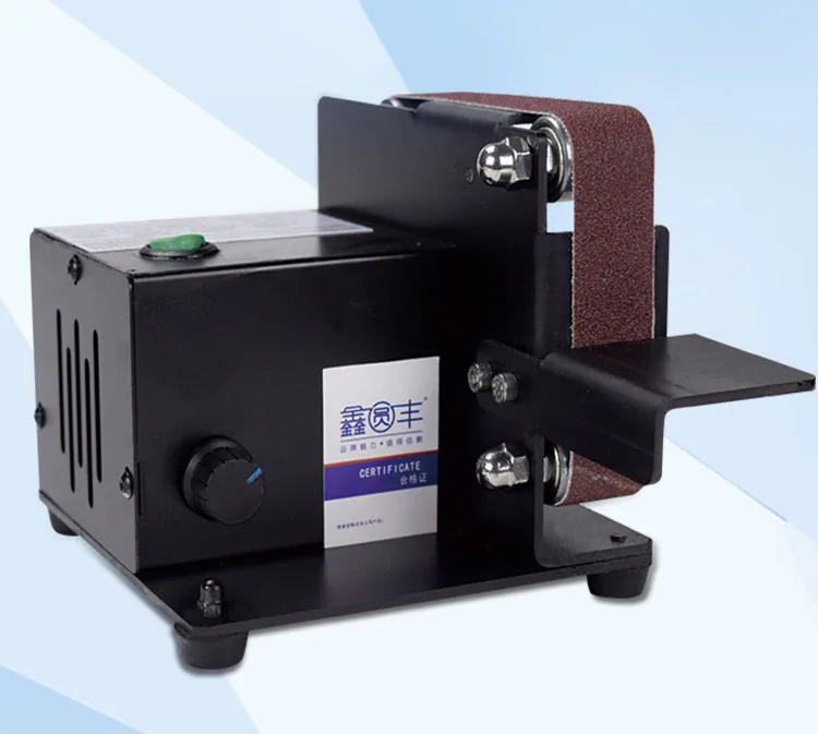 180w Mini levigatrice a nastro elettrica lucidatura fai-da-te levigatrice a nastro strumento di levigatura affilacoltelli velocità regolabile 13000 giri/min
