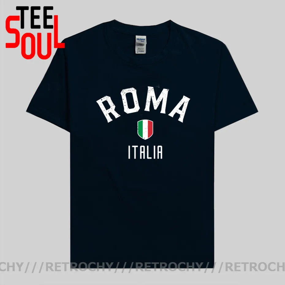 Vintage Roma Italia T shirt men Funny Rome Italy Flag T-shirt Retro Design Italian Jerseys ITA Nation Team Tops tshirt Camisetas