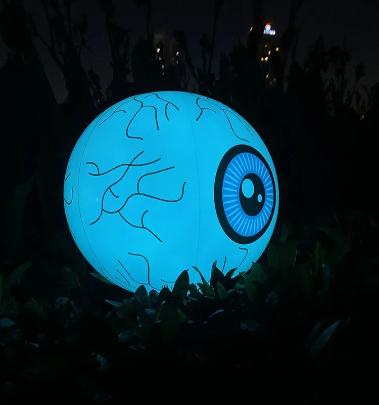 16 Inch Pumpkin Eyeball Swimming Pool Lamp Led Inflatable Remote Control Floating Lights Halloween Party Outdoor Decoration