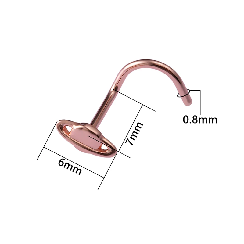 1PCS Fashion Nose Piercing rings 20G Steel Bar Nostril Nose Septum 5-Shape Screws Nose Studs Delicate Piercing Jewelry In Nose