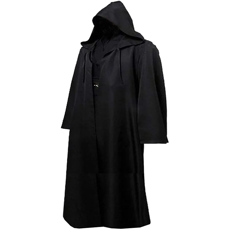 Manto encapuzado preto e vermelho para homens, Robe do Fantasma da Morte, Trajes Vampiros, Demônio Demônio, Festa do Cavaleiro, Halloween, Trajes de Sacerdote