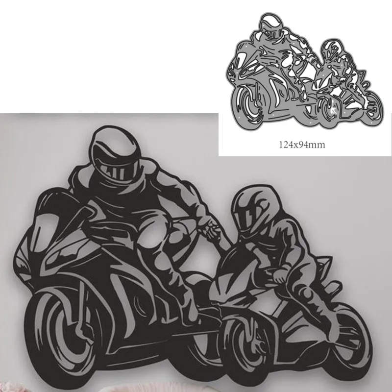 Metal cutting dies cut die mold Racing motorcycle decoration Scrapbook paper craft knife mould blade punch stencils