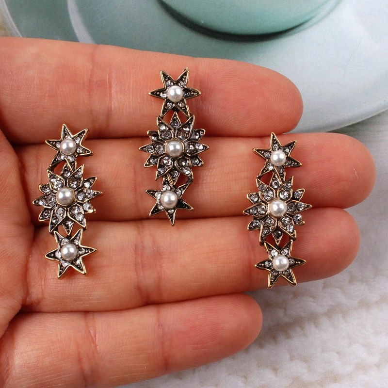 5 Pcs Rhinestone Pearl Flower Plate Diamond Button Jewelry Scarf  For Hair Accessories Sewing Decorative Clothing Coat Buttons