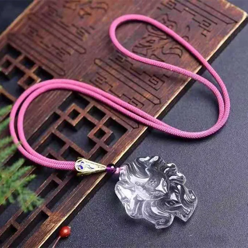 White Crystals Nine Tailed Fox Pendants For Women Charms Jewelry Making Fashion Healing Gift