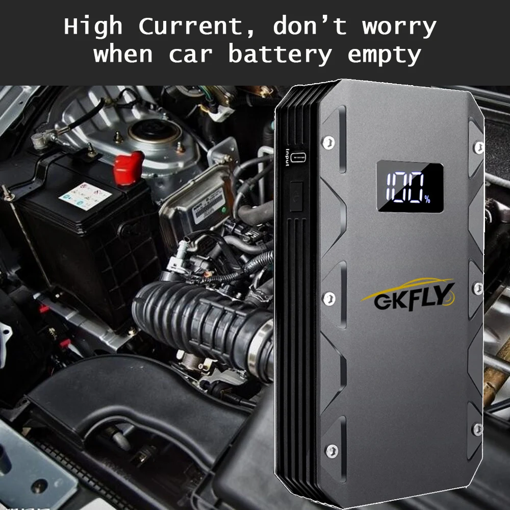 GKFLY 2024 Car Jump Starter 18000mAh 1500A 12V Output Portable Emergency Car Starter Power Bank Car Booster Starting Device