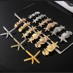 Women Ocean Seas Shell Springs Hairpins Starfish Barrettes Girls Hair Clips Gold Silver Hairgrips Hair Pin Hair Accessories