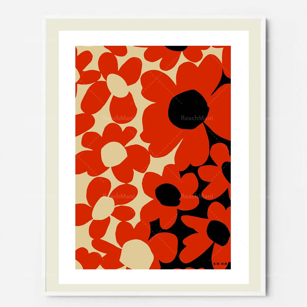 Abstraction du pouvoir des fleurs, art floral, design moderne, estampes florales contemporaines, conception de fleurs, art abstr