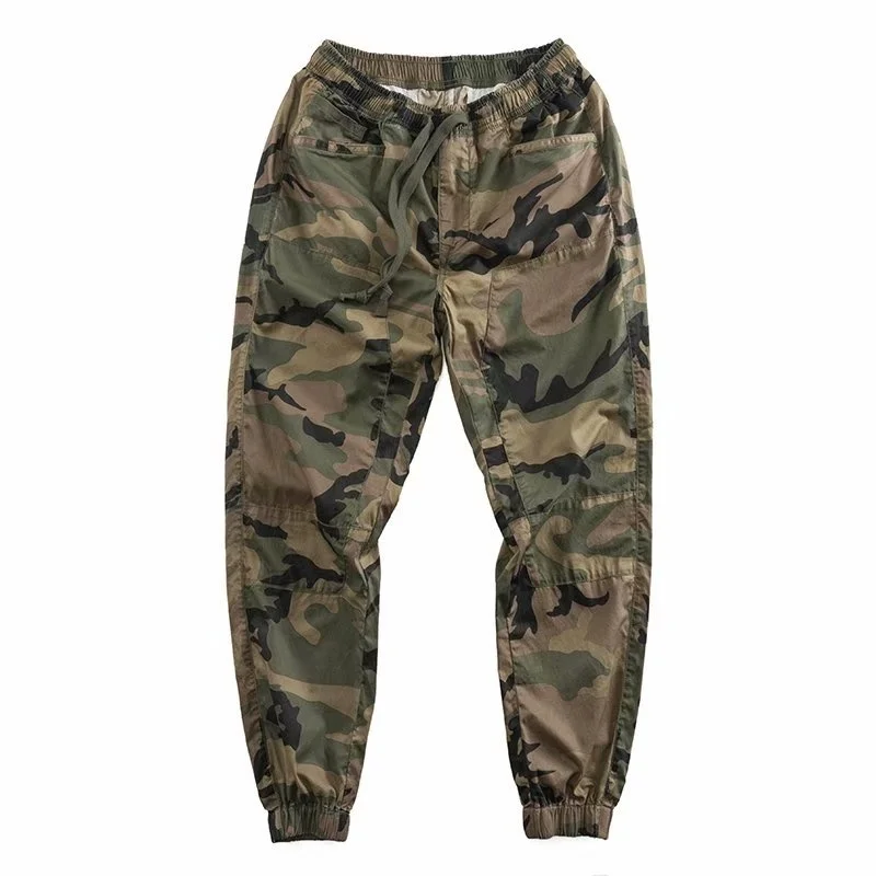 

Camouflage Men Cargo Pants Outdoor Elastic Waist Drawstring Loose Pencil Pants High Street Hip Hop Casual Trousers Oversize 5XL