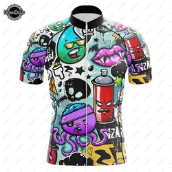 Comic Men's Cycling Jersey Short Sleeve Bicycle Clothing Breathable Three Style Cycling Shirt Can Choose Cycling Equipment