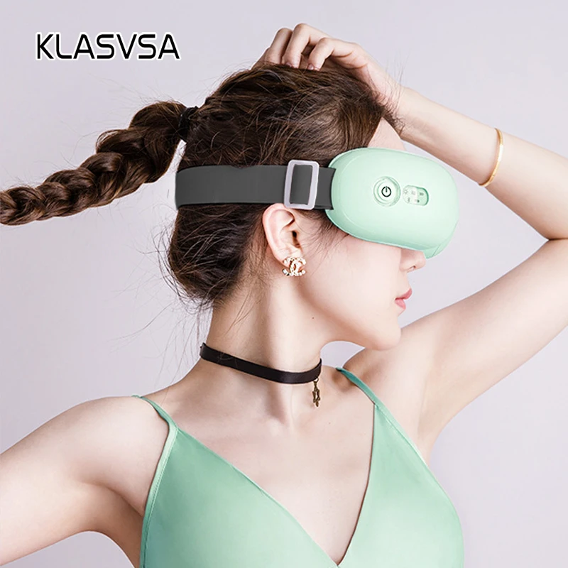 KLASVSA Foldable Eye Massager Hot Compression Air Pressure Instrument Vibrator Heating Bluetooth Glasses Massage Relaxtion