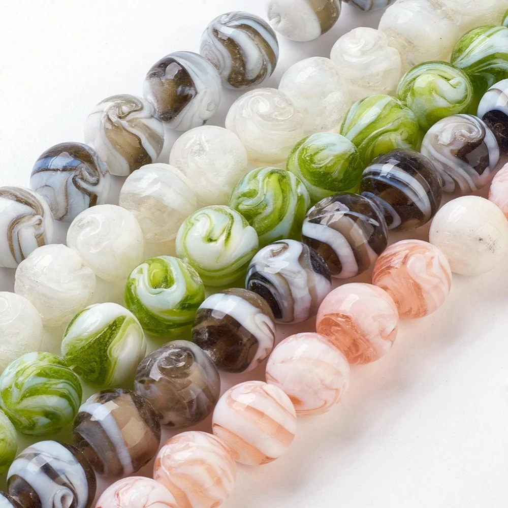 

100pcs Round Handmade Lampwork Beads 14mm for jewelry making DIY bracelet necklace Decorate, Hole: 1~2mm F70