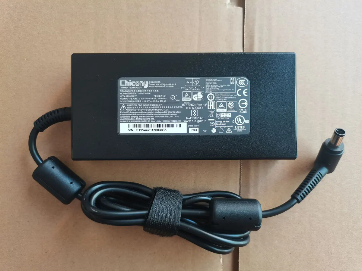 

NEW OEM Chicony 19.5V 11.8A 230W A17-230P1A 7.4mm Pin AC Adapter For MSI GP73 Leopard 8RF-209us MS-17C5 Gaming Laptop Original