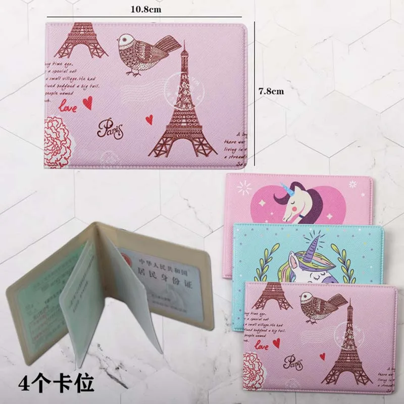 Fashion Eiffel Tower Women PU Driver License Holder Leather Cover Car Driving Cover Business ID Pass Wallet Case Card Holder