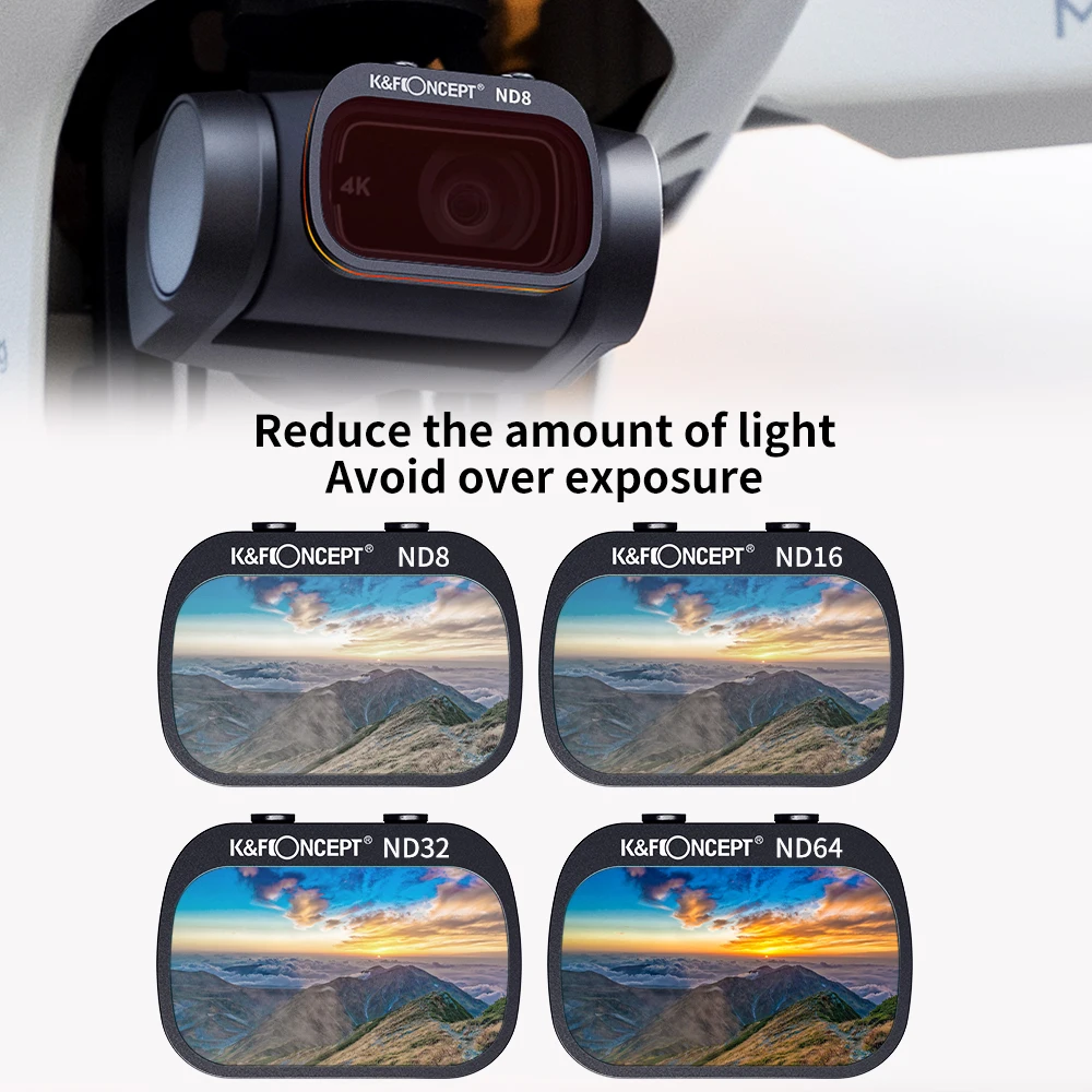 K & F مفهوم DJI Mavic Mini 1 2 كاميرا تصفية CPL UV ND8 ND16 ND32 ND64 مرشح أطقم مع المروحة شفرة ل DJI Mavic Mini 1 2