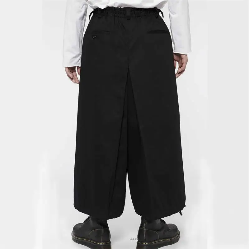 

Весенне-летние новые мужские трусы-боксеры для отдыха, две брючные юбки, однотонные повседневные брюки для двух видов одежды