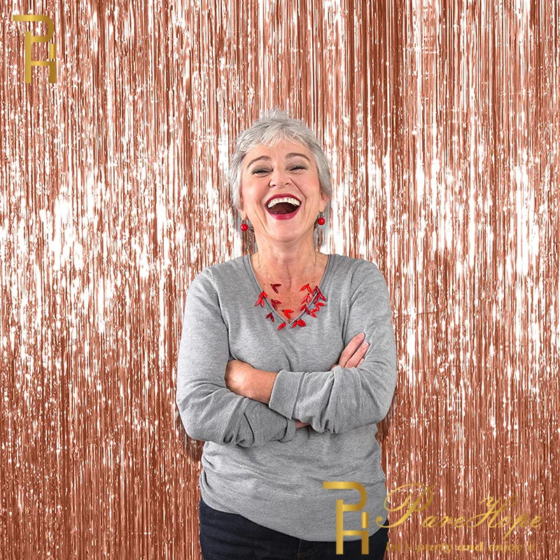 

2M Unicorn Party Backdrop Curtains Foil Fringe Tinsel Curtain Adult Birthday Party Decoration Wedding Backdrop Photo Booth Drape
