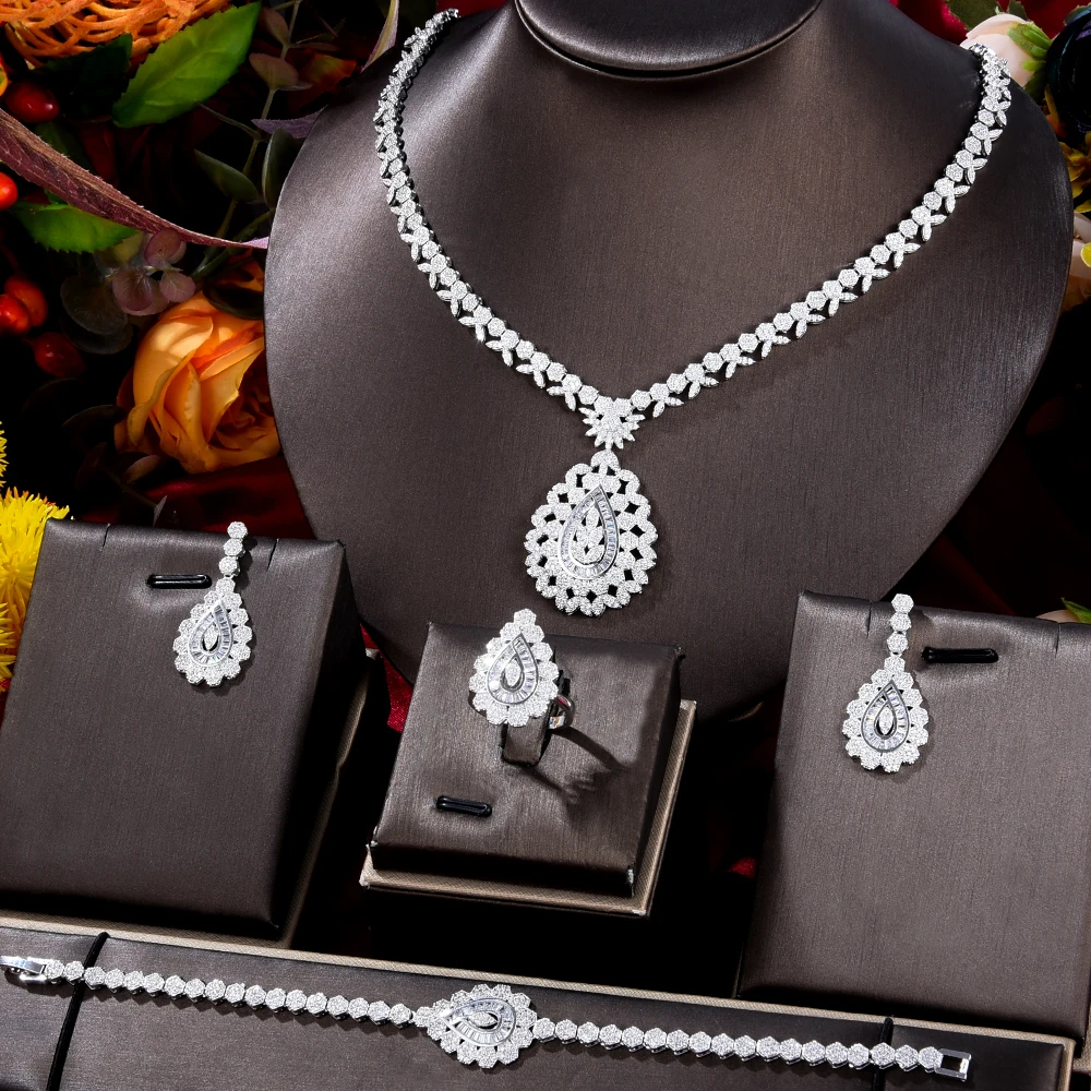 

Missvikki Original Luxury Africa Dubai 4PCS Lady Women Jewelry Sets For Women Wedding Party Zircon Wedding Bridal Jewelry Sets