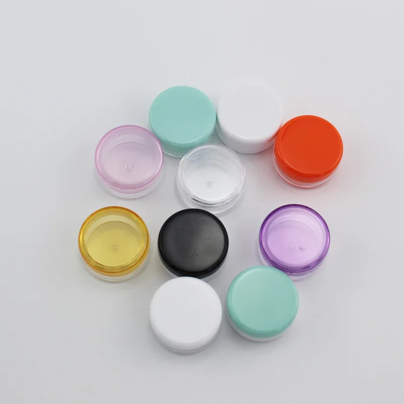 15pcs 2g 3g Empty Jars Refillable Mini Plastic Bottle Cosmetic Jar Container Small Round Bottle Little Cream Jar Solid Perfume