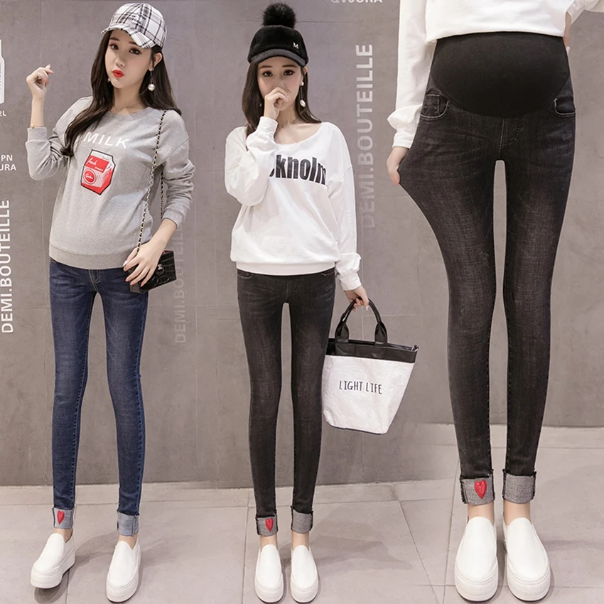 

Jeans pregnant women trousers spring and autumn models pregnant women stomach lift pants fashion casual leggings maternity