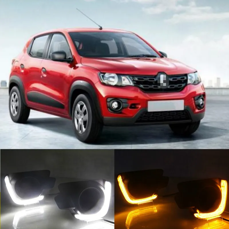 2Pcs For Renault Kwid 2017-2019 LED Fog Lamp DRL Daytime Running Light