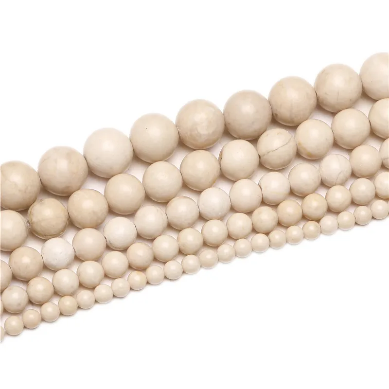 Natural Stone Beads Ivory Shell Round Loose Beads For Jewelry Making DIY Handmade Bracelets 4/6/8/10/12MM