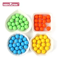 Bebê Silicone Beads 15mm 20pcs Bola Redonda BPA Free Food Grade DIY Bebê Molar Dentição Mordedor Chupeta Cadeia Silicone Pérola Bead