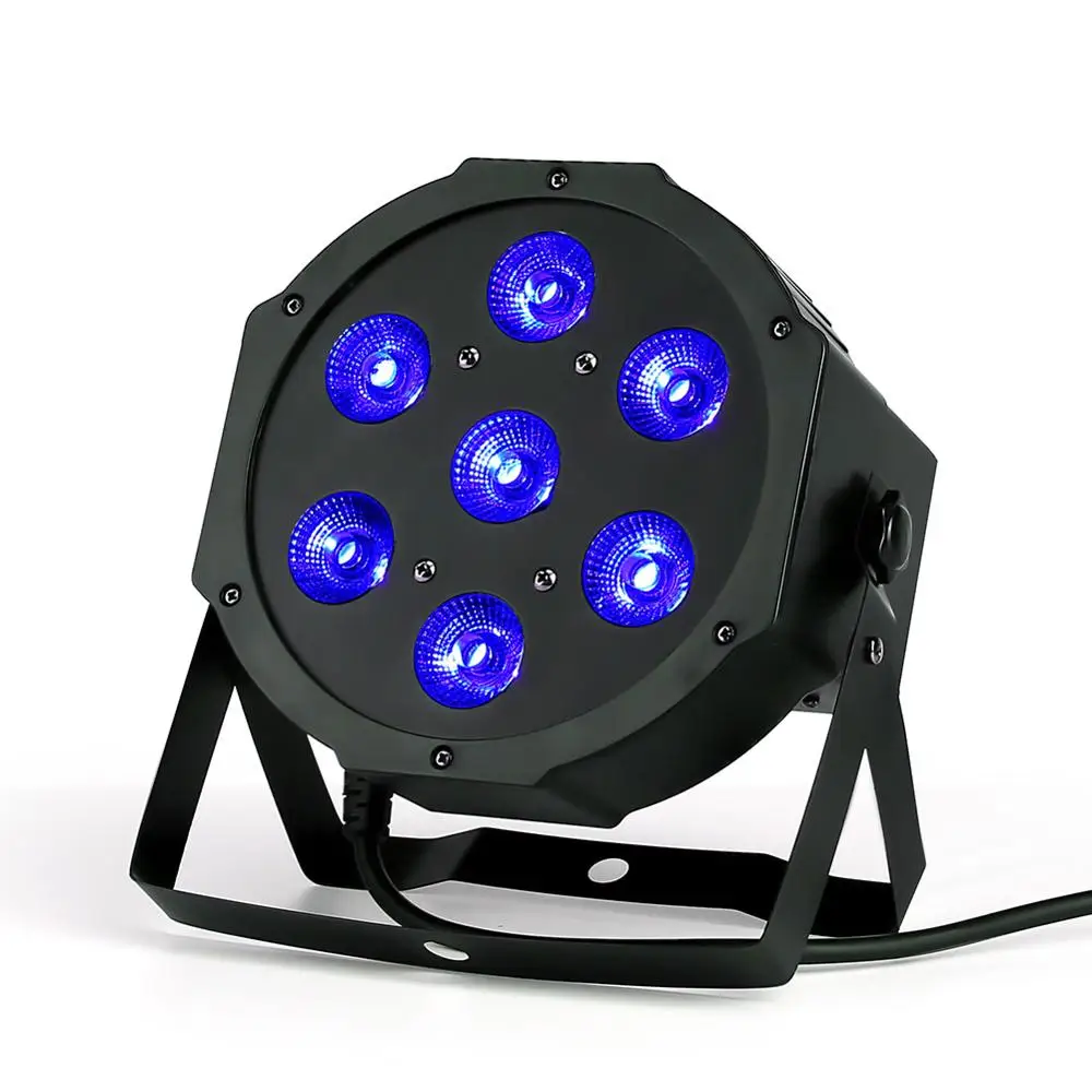 Sterowanie bezprzewodowe RGBW 7x18W LED płaskie SlimPar RGBWA światło ultrafioletowe 6w1 LED DJ mycia światła etap dmx lampa światła 6/10 kanałów