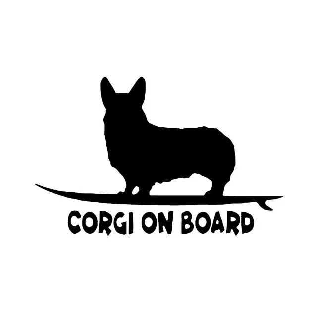 

14.8X9.5CM Corgi On Board Puppy Funny Dog Vinyl Decal Car Sticker Window Decor