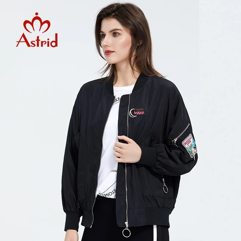 Astrid 2022 New arrival Spring Young fashion Women\'s Short Jacket Casual trench coat high quality Black Thin women coat ZS-7012