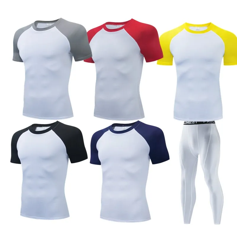 Men Compression T-shirt Women Sporting Skinny Tee Shirt Male Gyms Running T shirt Fitness Sports man Jogging Tops t-shirts