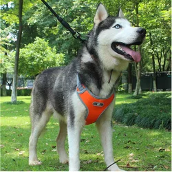 Dog Protective Vest Adjustable Reflective Breathable Harnesses For Medium Large Dog Breast-band Husky Alaskan Pet Accessories