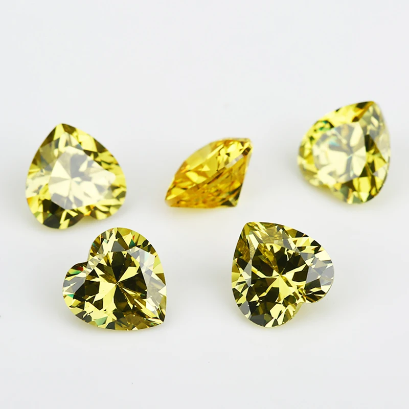 Size 3x3mm-12x12mm 5A Heart Shape CZ Stone Various Color Cubic Zirconia Loose Synthetic Gems For Jewelry Making