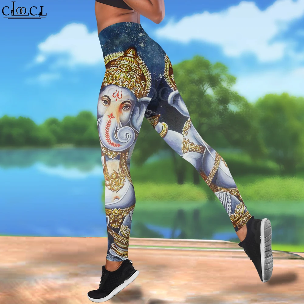 CLOOCL Legging Wanita Indian God Ganesha Dicetak Pinggang Tinggi Elastis 3D Legging Wanita untuk Celana Jogging Luar Ruangan Drop Shipping