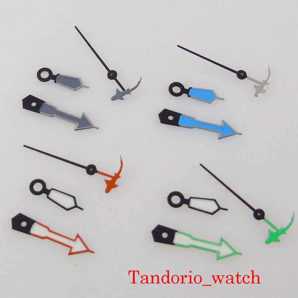 Orange/Green/Blue/Grey Shark Fish Watch Hands Fit Automatic NH35 NH36 7s36 7s25 7s35 6r15 4r15 4r35 4r36 Movement Green Luminous