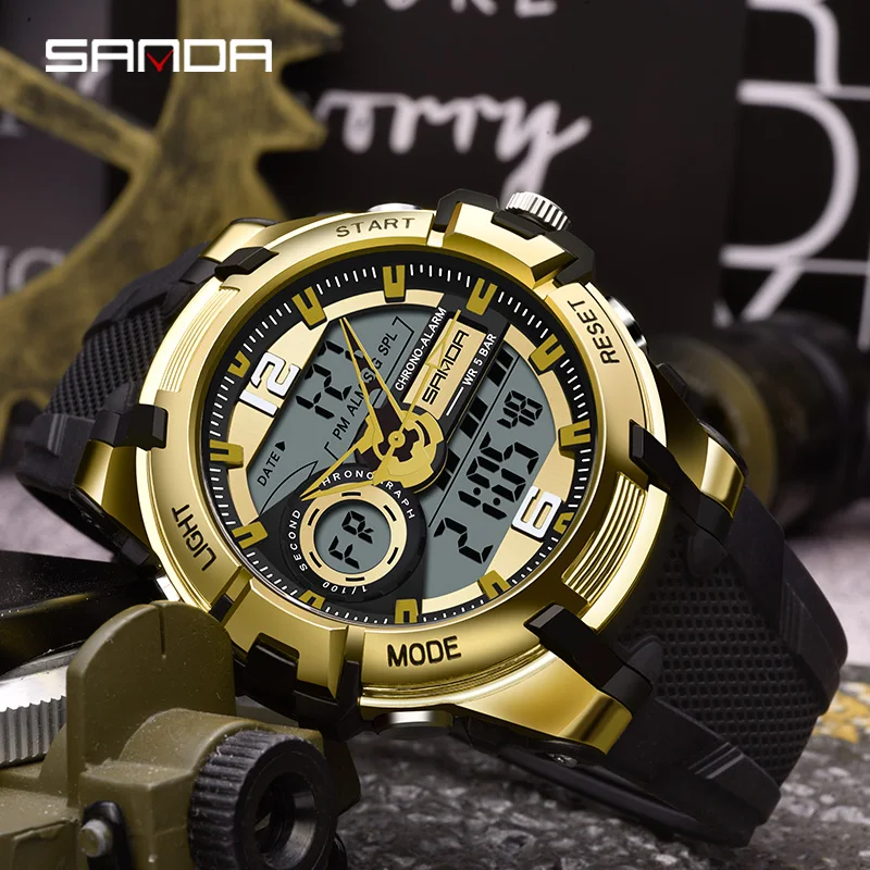 Luxury Sport Outdoor Watch Men Top Brand Men\'s Electronic Watches Second Chronograph Calendar Display Clock Waterproof Wristwach