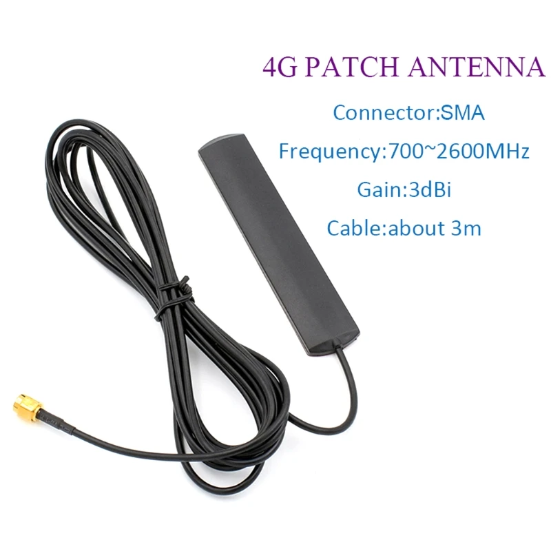 4G GSM Antenna 700-2600MHz Patch SMA Male Connector Car Aerial Adhesive Cable