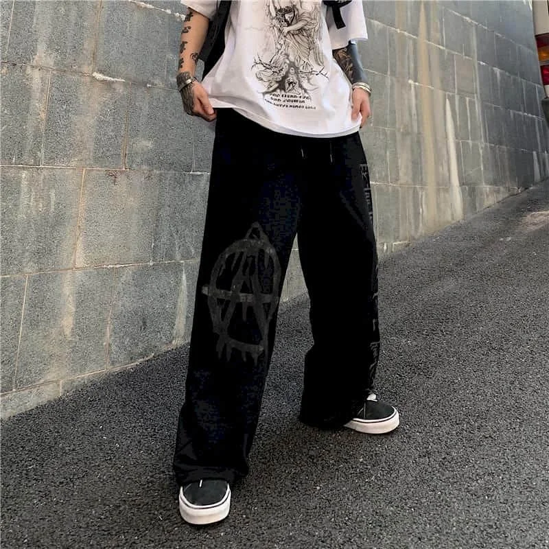 

2024 Spring Summer New Pants Female Students Korean Harajuku Loose Casual Plus Fashion Streetwear Women Goth Sweatpants Trousers