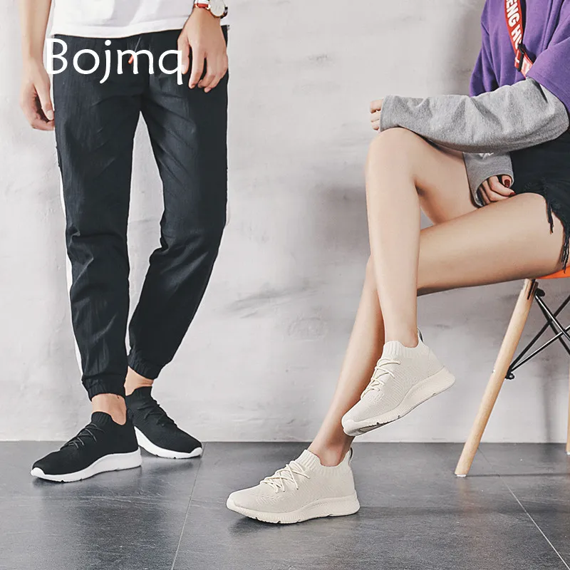 Bojmq Tenis Mujer 2020 New Unisex Tennis Shoes Ladies Sneakers  Men Women Outdoor Light Non-slip Jogging Sock Sport Shoes Cheap