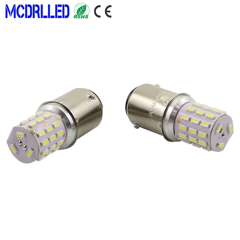 Mcdrlled 2PCS P21W BA15S P21/5W BAY15D Car Turn Signal Lamp LED Boat Semaphore Source Brake Lights 12V 24V White