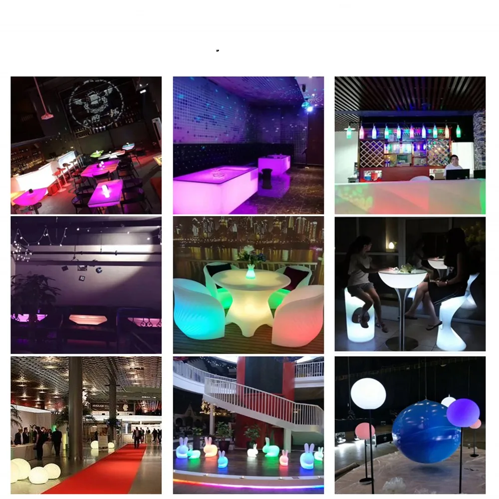 New LED Rechargeable Bar Stool Luminous Plastic Apple Chair Leisure Ball Chair Stool Waterproof Bench Outdoor Disco Furniture