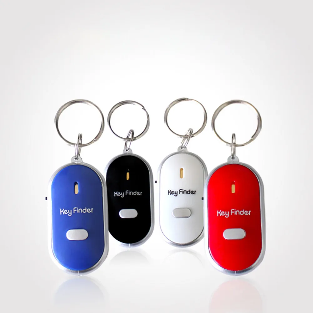 Kontrol Suara Hilang Key Finder Locator Gantungan Kunci dengan Senter LED Mini Portable Whistle Key Finder Di Saham 11