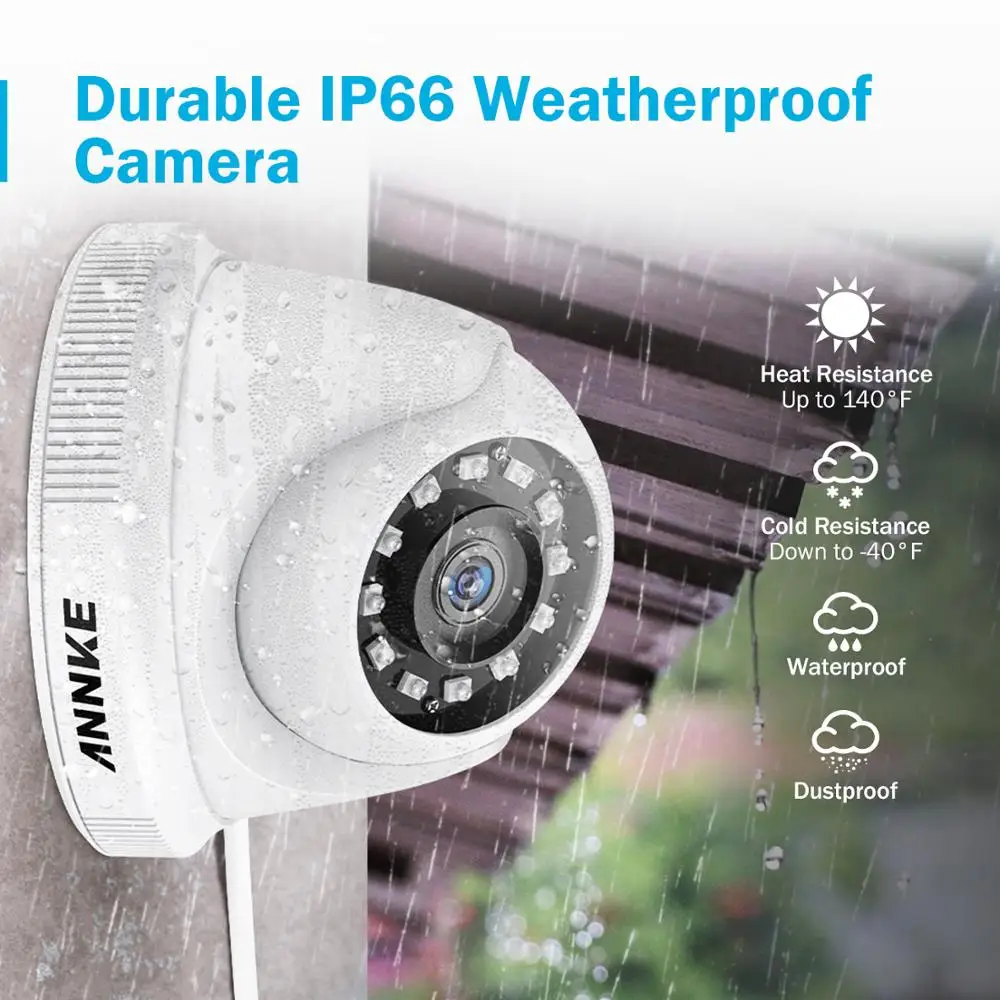 Imagem -06 - Annke 1080p 8ch Cctv Câmera Dvr Sistema Peças Ip66 à Prova D2.água 2.0mp Hd-tvi Branco Dome Câmeras Kit de Vigilância por Vídeo em Casa