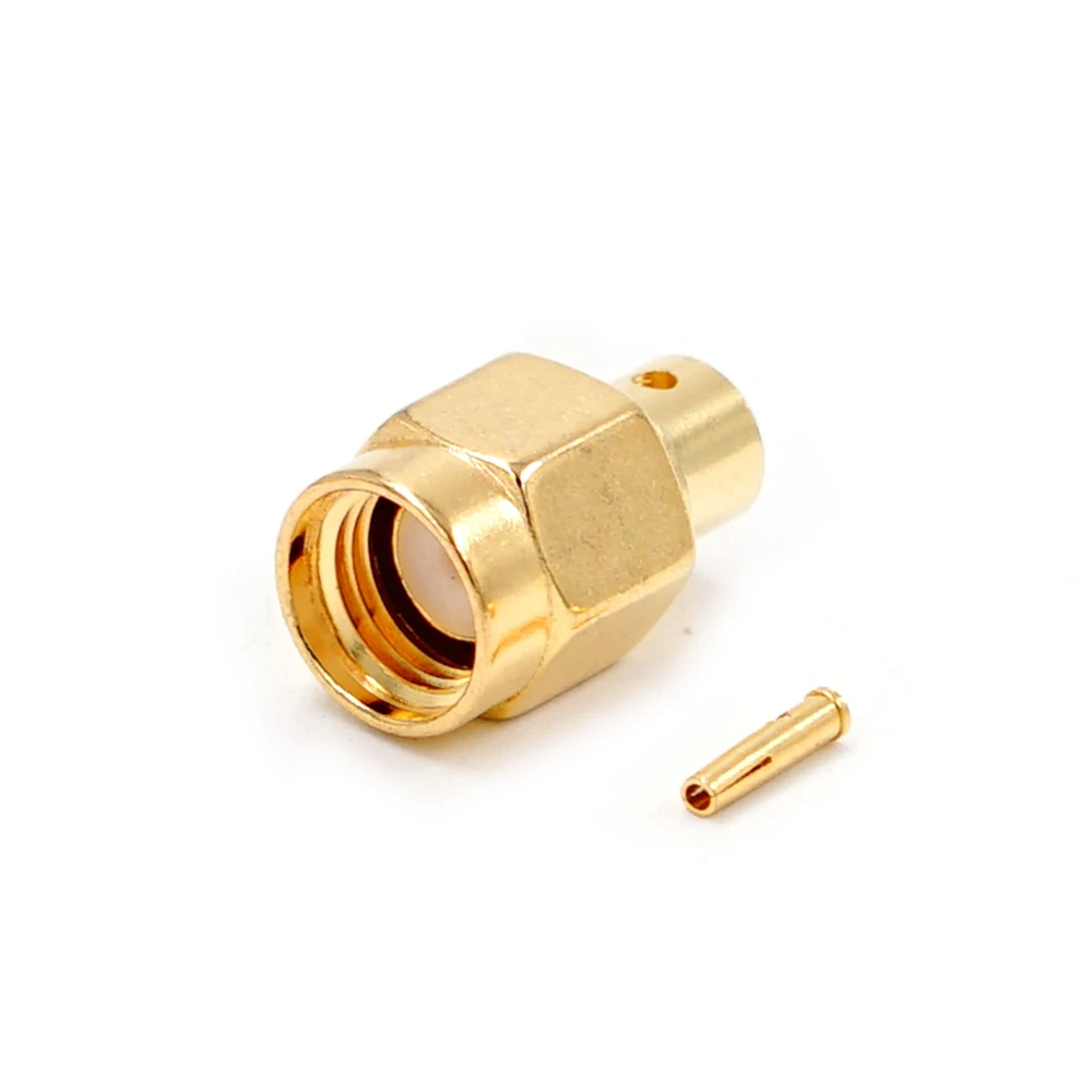 Conector SMA RF de 10 piezas, conector macho de RP-SMA, enchufe central de soldadura semirrígido para RG402