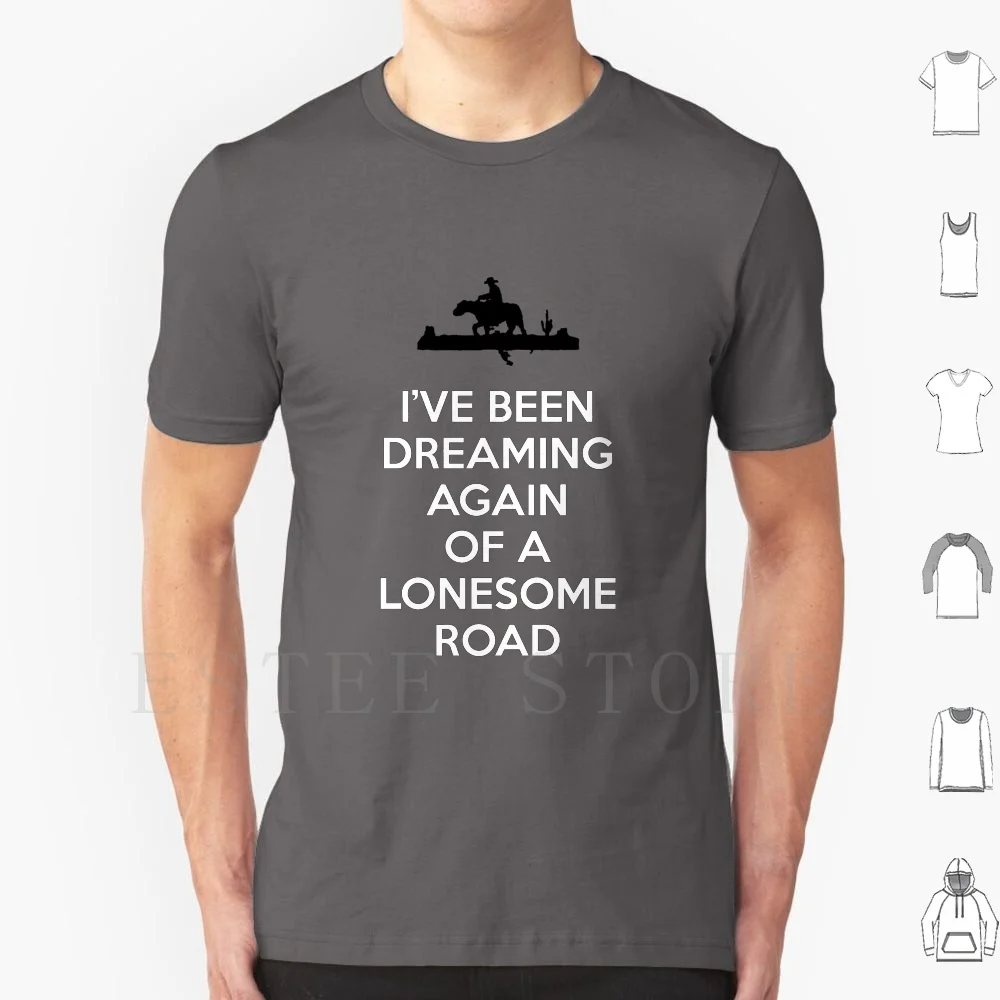 Camiseta de sueños solitarios de algodón para hombre, estampado artesanal, sueños solitarios, Lord Huron, música, canción, caballo, vaquero