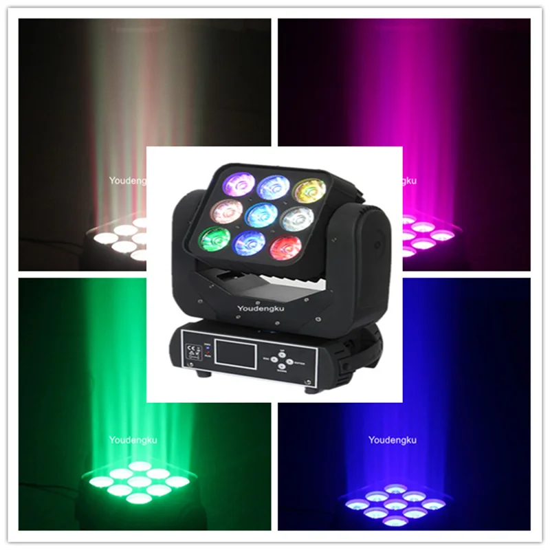 

8pcs 9*12w 3x3 rgbw 4in1 LED Moving Head matrix Light Shake head lamp Led Matrix Moving head stage light