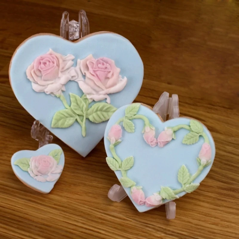 Rose Stems Molds Fondant Cake Decorating Tools Silicone Molds Sugarcrafts Chocolate Baking Tools for Cakes Gumpaste Form