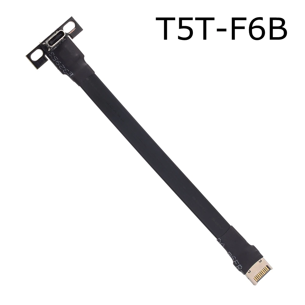 ADT-Link Internal USB 3.1 20PIN Type-E to Type-C Flat Extension Cable with PCI bracket Baffle for A4 ITX ATX Chassis Motherboard