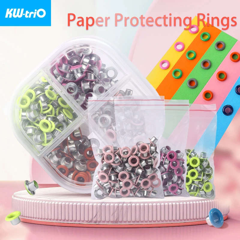 KW-triO Paper Protecting Rings Round Hole Metal Rings Round Hole Paper Punch Machine Hole Puncher DIY Scrapbook Binding Supplies