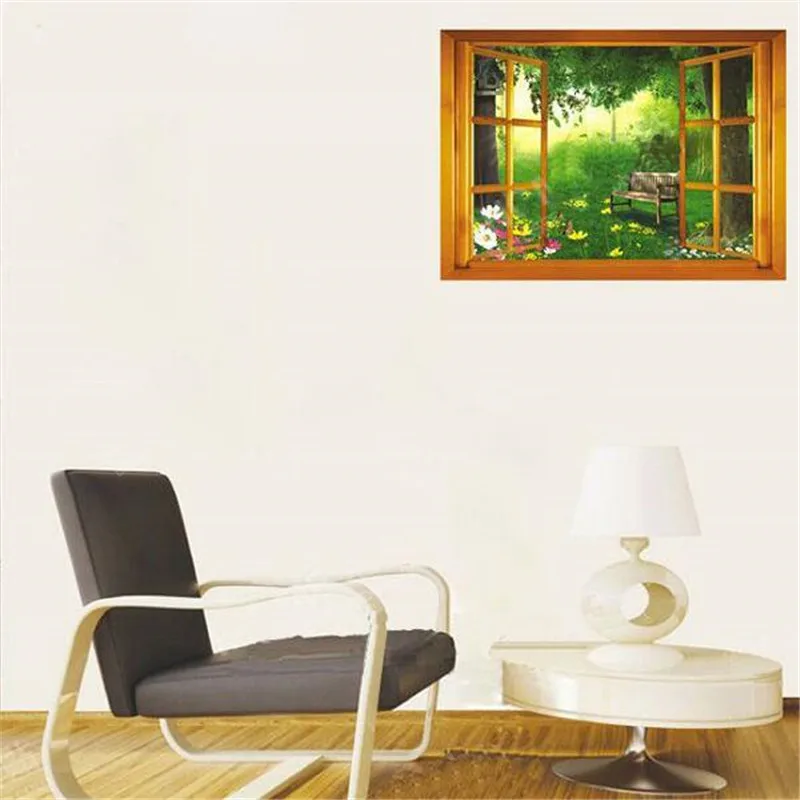 Vintage window 3D wall sticker living room bedroom wall decoration art mural   home decoration accessories Home Decoration