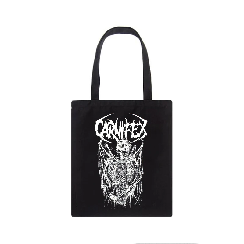 Hip-hop punk School bag Vintage ins women shoulder bag casual large-capacity shopper bag letter Harajuku gothic skull canvas bag